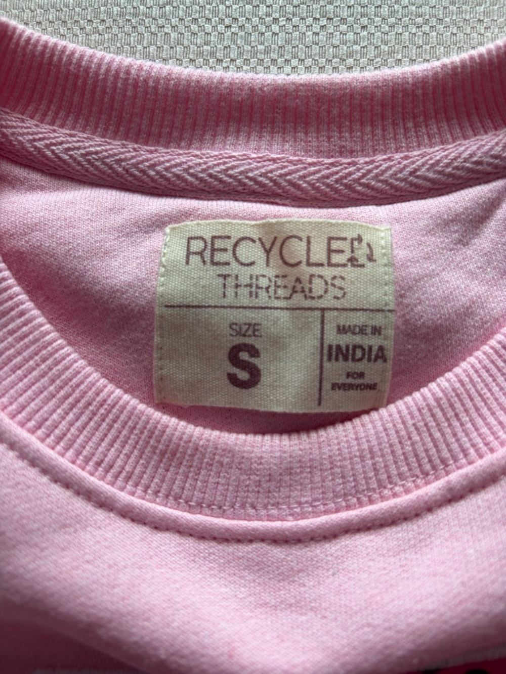 NWT BOOK LOVER Pink Cotton Crewneck Sweatshirt Recycled Threads Sz S - Picture 3 of 8